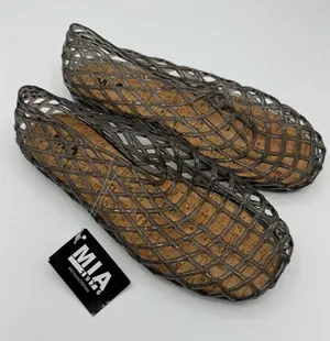 MIA Darleene fisherman Jelly Mesh Slip On Flat Open Grid Rubber Shoes Gray Sz 10 thumbnail 1