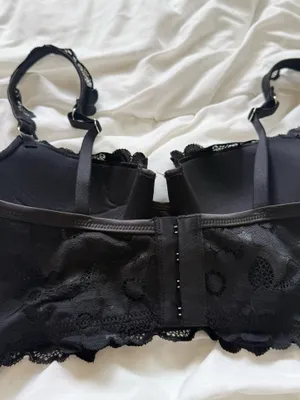 Aerie black daisy lace bra top thumbnail 3