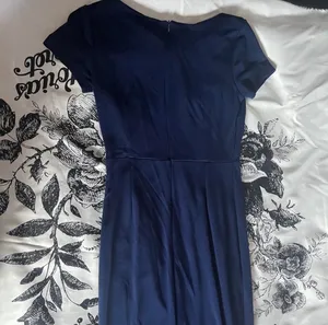 Elysiian Navy Blue Minimal Maxi Dress thumbnail 5