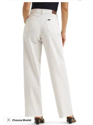 Lee white mid rise straight leg jeans size 12 thumbnail 2