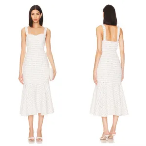 Revolve Bridal Misa Los Angelos Elkie Tweed Small Dress Winter White NEW thumbnail 3