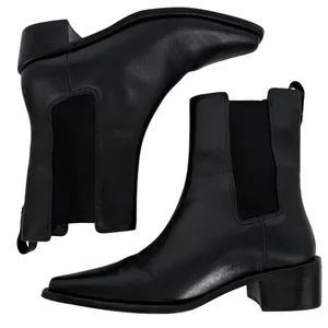 Tory Burch‎ Womens Black Leather Square Toe Chelsea Ankle Boots 143257 Size 6.5M thumbnail 12