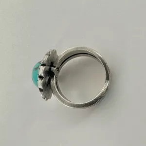 Premier Designs silver tone and turquoise blue Cabo ring thumbnail 6
