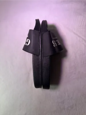 GUESS Men's Black Slide Sandal with White Logo thumbnail 6