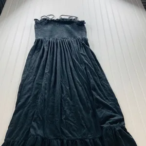 Anthropologie Marisol Smocked Gauze Maxi Dress Black Tiered Cotton Large thumbnail 10