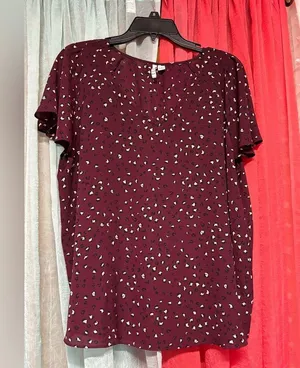 Elle Women's Burgundy Patterned Top thumbnail 2