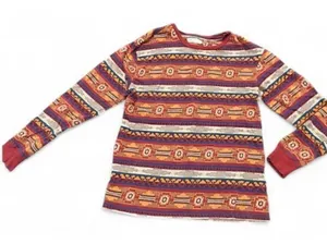 Womens Southwestern Aztec Print Long Sleeve Crew Neck Top Burgundy‎ Orange Small thumbnail 1