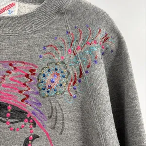 Vintage jerzees handprinted beaded art deco made usa sweatshirt size medium thumbnail 5