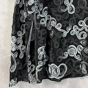 Jaguar Soutache Mesh Top‎ Women Large Swirl Sheer Statement Goth Eclectic Edgy thumbnail 5