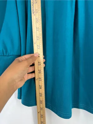 Valolia Teal Zipper Lapel Swing Tunic Top Size M NWT thumbnail 13