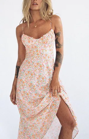 Princess Polly Floral Maxi Slip Dress Summer Vacation Resort Beach Size thumbnail 1