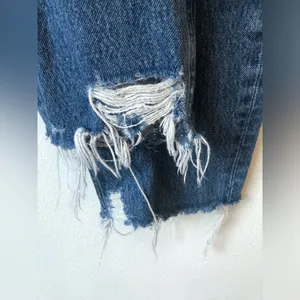 Agolde Riley High Rise Crop Distressed Hem Jeans Size 27 thumbnail 4