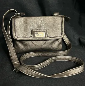 Relic Metallic Bronze & Leopard Print Pebbled Crossbody Bag Purse thumbnail 1