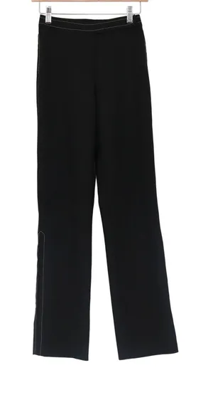 Mango MNG Suits Black Contrast Stitch Straight Leg Trousers Size 2 thumbnail 1