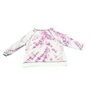 Victoria's Secret White Purple Pink Slouchy Pullover Sweatshirt Wide Neck Top M thumbnail 4