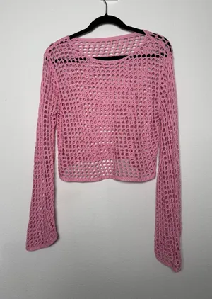 PINK See-Through Knit  Top thumbnail 1