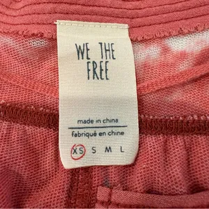 Free People We The Free Acadia Henley Top Women’s XS Oversized Vintage Red Boho thumbnail 6