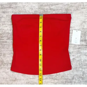 A New Day Women XS Red Ribbed Tube Top Bra Liner Stretch Y2K Basic Going Out New thumbnail 3