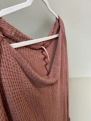 Free People Mauve Slouchy Knit Long Sleeve Top thumbnail 6