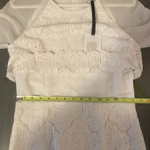Reiss White Rosette Printed Calla Dress NWT thumbnail 8