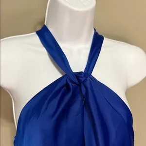 Jolt Royal Blue Halter Mini Dress M Juniors Dance Modern‎ Cocktail Date Night thumbnail 4