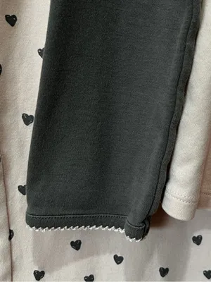 Jijamas Pajama Set Hearts Print Pima Cotton Size Medium Tall Pink Gray thumbnail 8