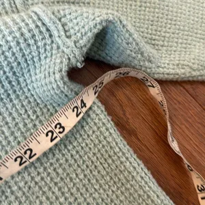 Aerie mint waffle collared hooded sweater size small thumbnail 7