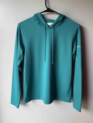 Columbia Teal Fleece Hoodie Women’s Large Pullover Kangaroo Pocket Outdoor thumbnail 1