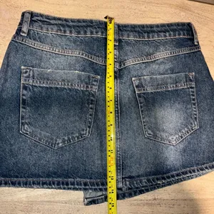 FREE PEOPLE Wynne Denim Mini Skirt in Cornflower Blue Size 28 New NWOT Wrap thumbnail 7