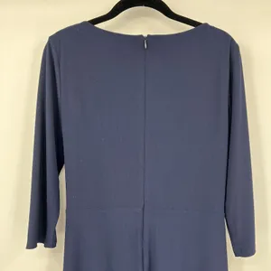 Lauren Ralph Lauren Black Label Sheath Dress Navy Twist Front 3/4 Sleeves Size 6 thumbnail 4