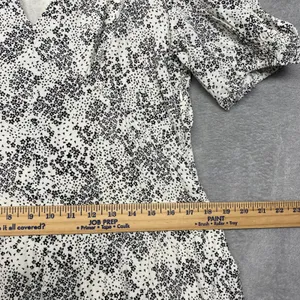 Madewell Dress Size 14 Harper Floral Ivory Puff Sleeve V Neck Midi Floral NU576 thumbnail 13