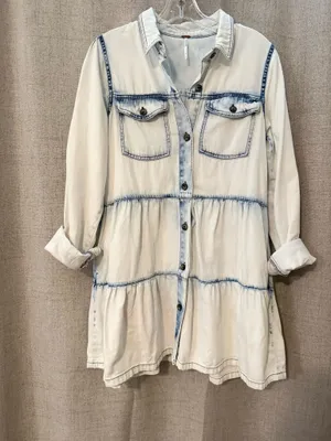 Free People Nicole Denim Shirtdress | M thumbnail 2