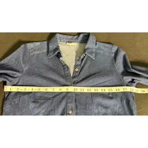 J. Jill Denim ShirtDress Blue Cotton Blend Roll Tab Sleeve XS Petite Knee length thumbnail 8