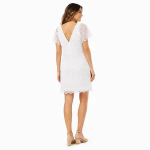 Madewell Embroidered Lace Dress Size 6 White Bridal Shower Wedding Party Fairy thumbnail 2