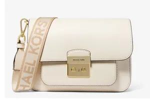 Michael Kors Sloan Editor Medium Leather Shoulder Bag crossbody gold hardware MK thumbnail 1