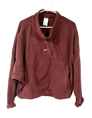 Nike One Women's Therma-FIT Top Cropped Fleece Size XL thumbnail 1