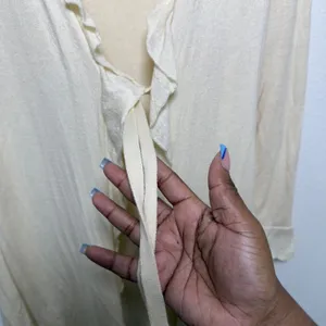 Moth Women Cashmere Angora Cotton Cardigan Top Medium Cream‎ Coquette Fairy thumbnail 4