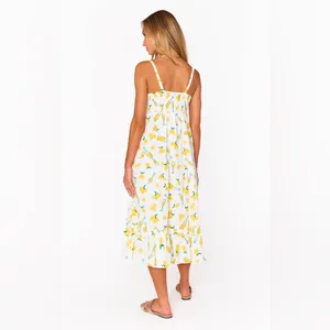 SHOW ME YOUR MUMU Summer Fling Midi Dress In Limoncello Embroidery thumbnail 6