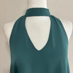 The Impeccable Pig Dress Green Halter Keyhole Mini Flowy Shift Wedding Party M thumbnail 4