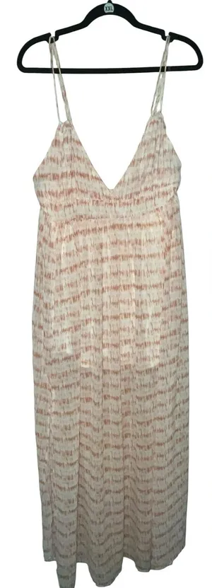 Blush BJ Striped Spaghetti‑Strap Maxi Dress in Blush and Cream thumbnail 1