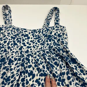 Reformation Serene Dress Womens Size 6 Rainey‎ Blue White Mini Festival *FLAW thumbnail 14