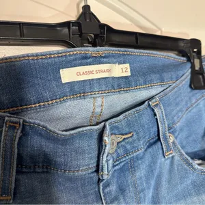 Levi’S Classic Straight Fit Women'S‎ Jeans Medium Wash Size: 12 thumbnail 3