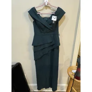 Xscape Off The Shoulder Evening Gown Pine Green Size 12 thumbnail 5