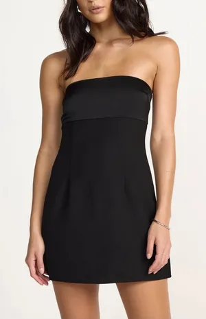 NWT Charcoal Suki Mini Dress Black Size 6 thumbnail 1