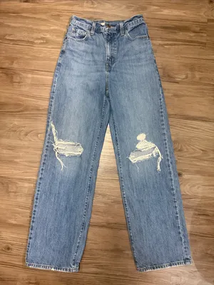 Levi’s High Waisted Straight Jeans 25 Fits 26x29 Distressed Blue $104 thumbnail 2
