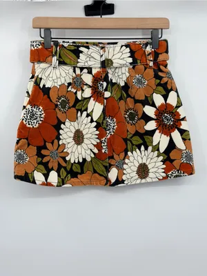 Show Me Your Mumu Tyra Belted Skirt XS Hutton Floral Corduroy NWT‎ $148 thumbnail 4