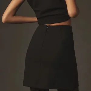NWT Anthropologie Maeve Black Floral Appliqué Mini Skirt. Size 14 thumbnail 3