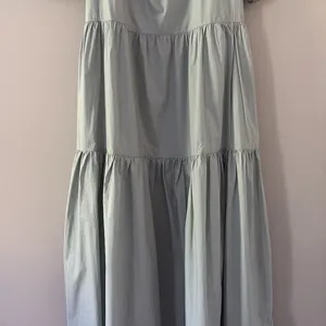 ASTR The Label llana Midi Dress Puff Sleeve Tiered‎ Skirt Tie Back Light Green M thumbnail 4