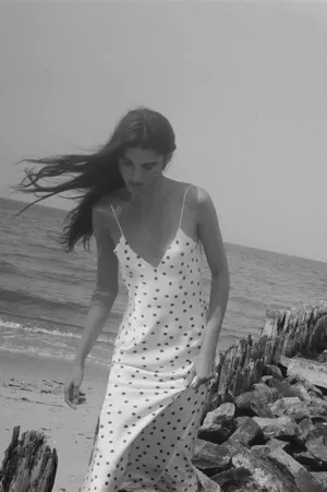 Zara Elegant Polka Dot satin effect Slip maxi Dress thumbnail 10