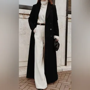 Black button long coat Size 2 thumbnail 2